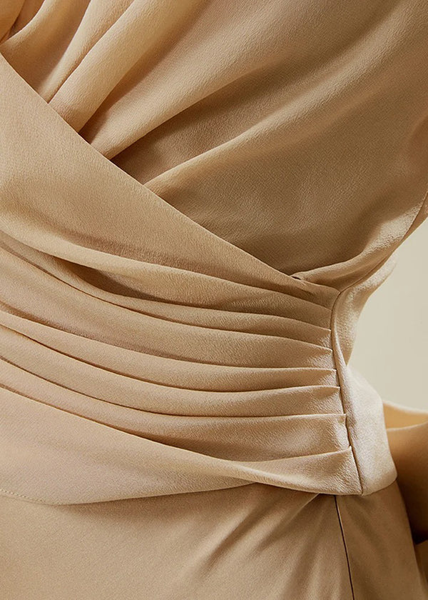 Blouse Drapée en Soie Crêpe de Chine – Élégance Intemporelle