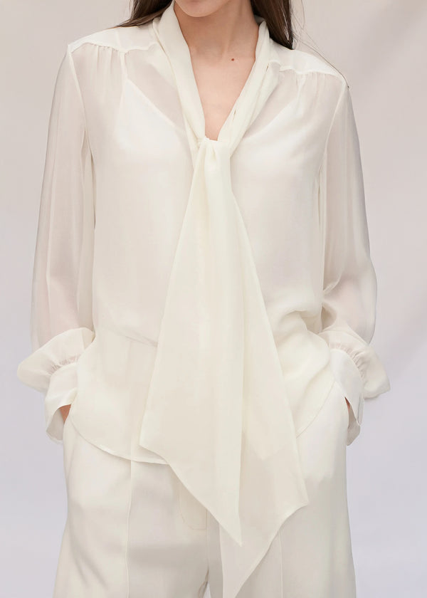Blouse Femme en Soie Georgette  – Élégance Transparente et Légèreté Luxe