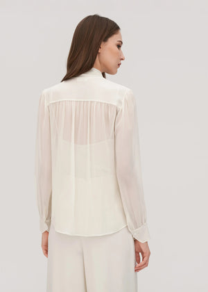 Blouse Femme en Soie Georgette  – Élégance Transparente et Légèreté Luxe