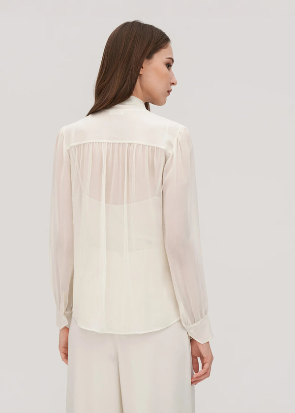 Blouse Femme en Soie Georgette  – Élégance Transparente et Légèreté Luxe