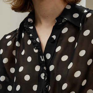 Blouse en Soie Femme à Pois – Élégance Moderne