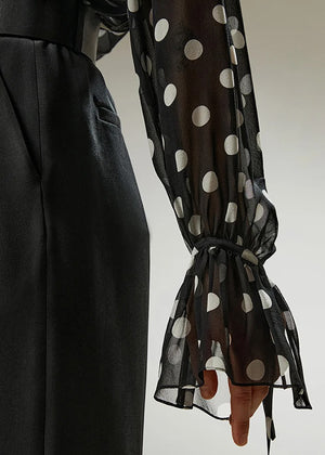 Blouse en Soie Femme à Pois – Élégance Moderne