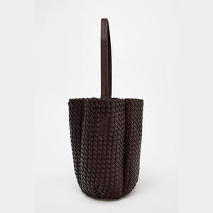 Mini Sac Seau Tressé Chocolat – Élégance Sculptée et Style Intemporel
