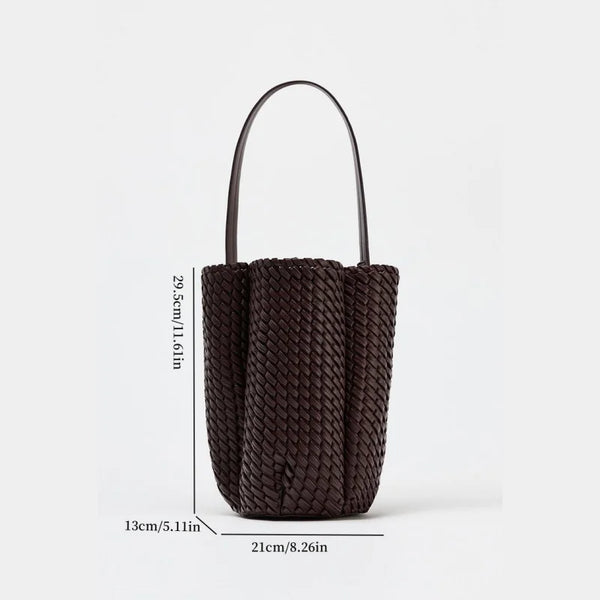 Mini Sac Seau Tressé Chocolat – Élégance Sculptée et Style Intemporel