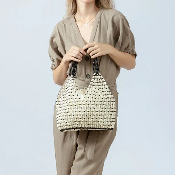 Sac Estival en Raphia Tressé – Élégance Naturelle & Chic Intemporel