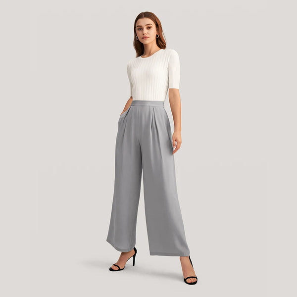 Pantalon Large en Soie Pure – Légèreté et Élégance Incomparables