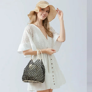 Sac Estival en Raphia Tressé – Élégance Naturelle & Chic Intemporel