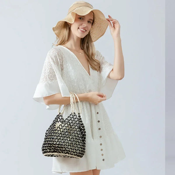 Sac Estival en Raphia Tressé – Élégance Naturelle & Chic Intemporel