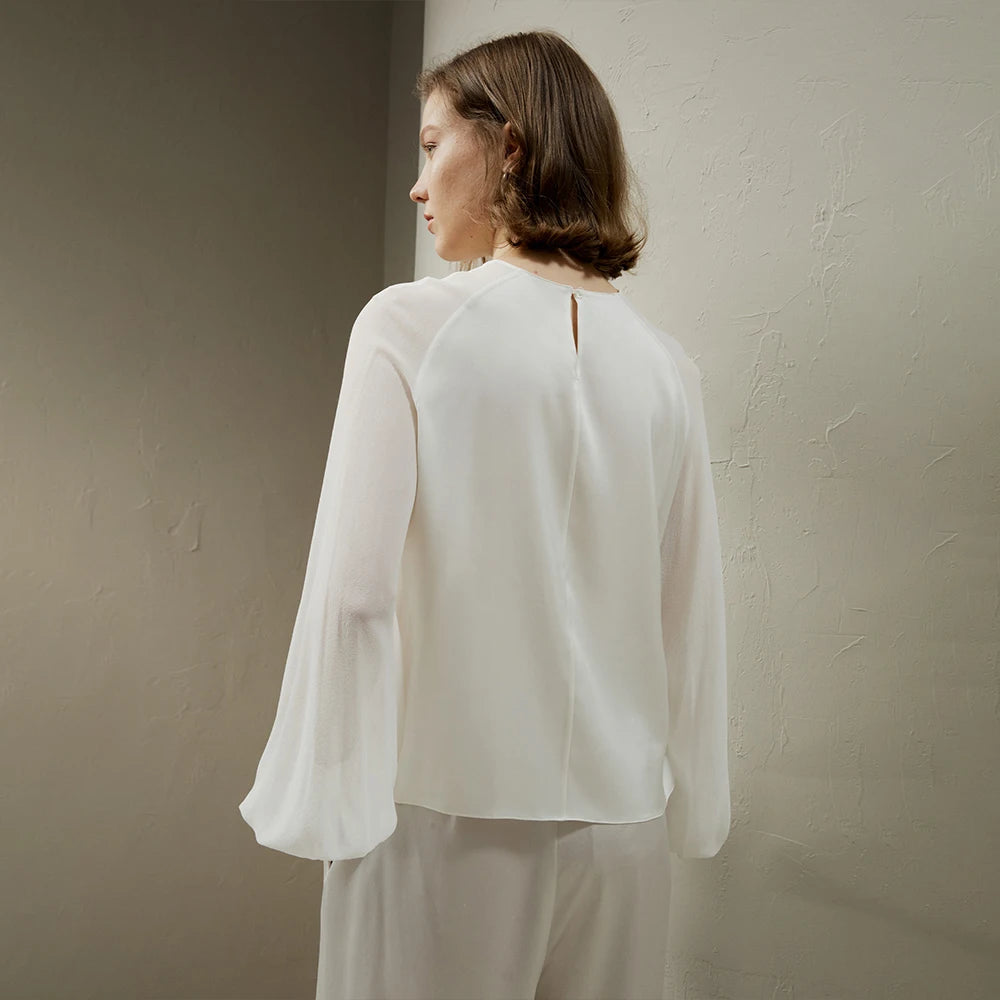 Blouse Blanche Élégante Femme – Manches Flottantes & Coupe Fluide