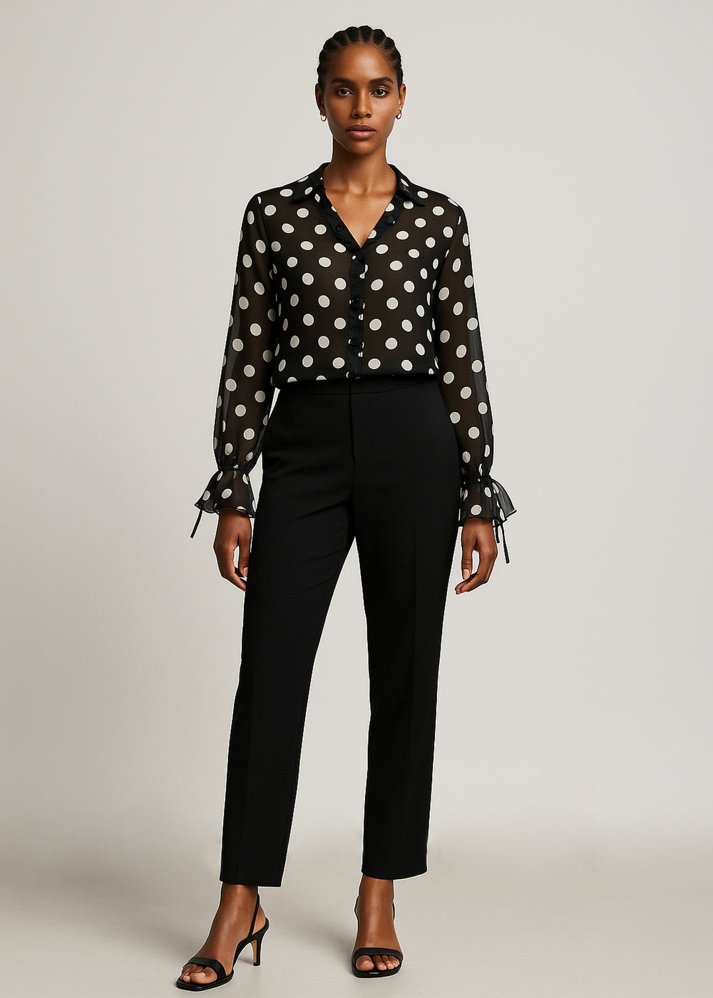 Blouse en Soie Femme à Pois – Élégance Moderne
