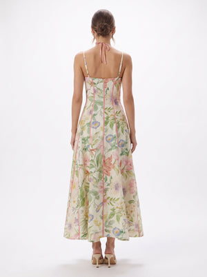 La Robe Botanique — Robe Longue Florale Corset Imprimé