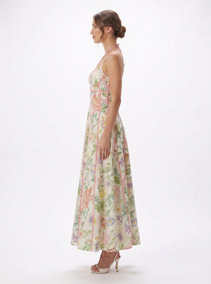 La Robe Botanique — Robe Longue Florale Corset Imprimé