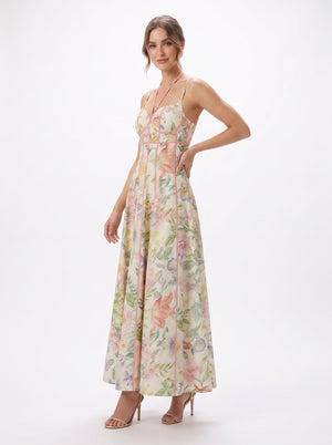 La Robe Botanique — Robe Longue Florale Corset Imprimé
