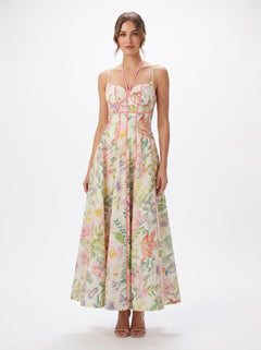 La Robe Botanique — Robe Longue Florale Corset Imprimé