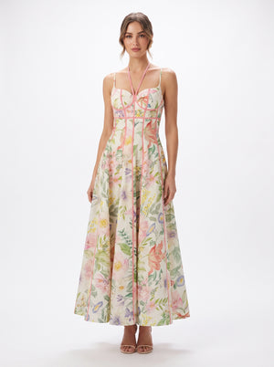 La Robe Botanique — Robe Longue Florale Corset Imprimé