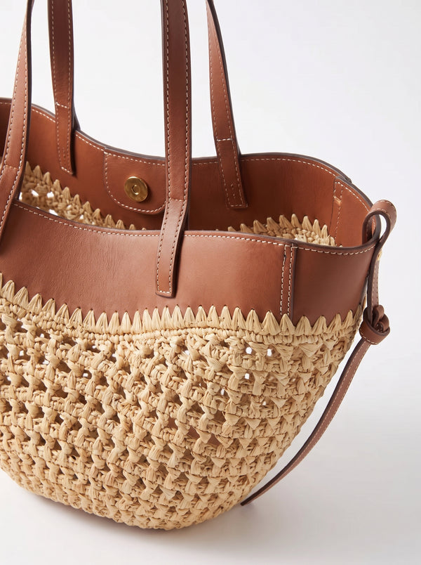 Le Cabas Riviera — Tote Paille Tressée et Cuir Camel
