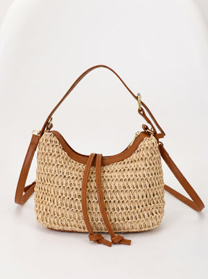 Le Sac Capri — Hobo Paille Tressée Camel Cordon