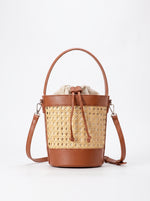 Le Sac Rotin — Seau Tressé Rotin et Cuir Camel