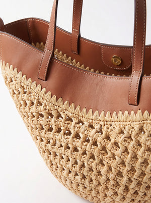 Le Cabas Riviera — Tote Paille Tressée et Cuir Camel