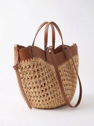 Le Cabas Riviera — Tote Paille Tressée et Cuir Camel