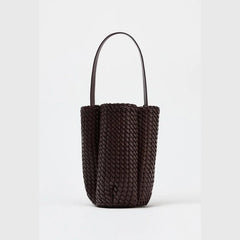 Le Mini Sac Seau — Seau Tressé Chocolat Anse Métal Doré