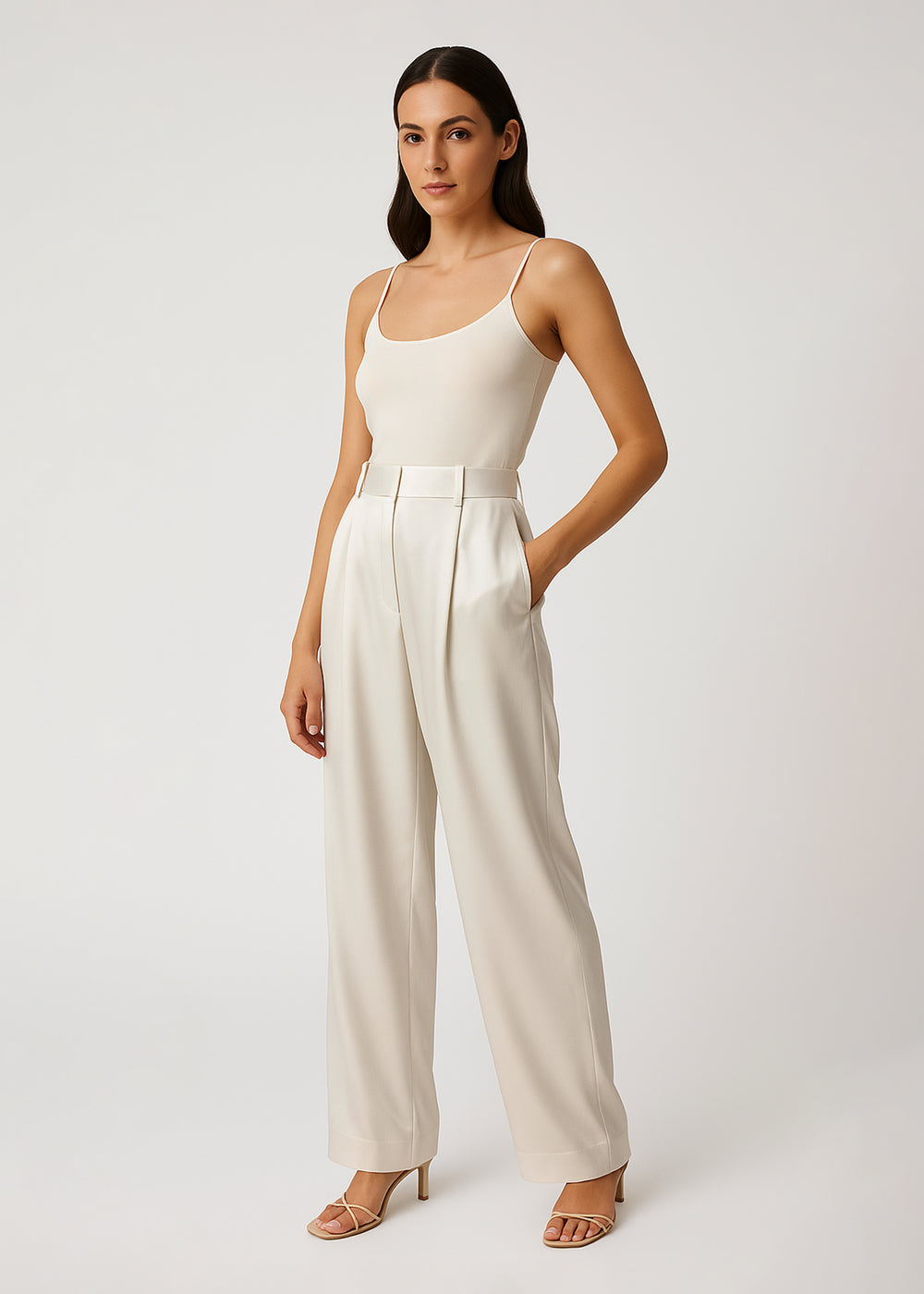 Pantalon Femme en Soie – Coupe Large Élégante et Confort Naturel