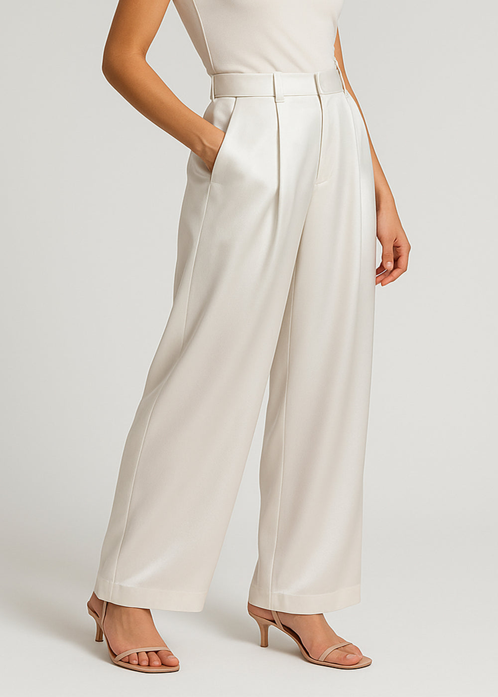 Pantalon Femme en Soie – Coupe Large Élégante et Confort Naturel
