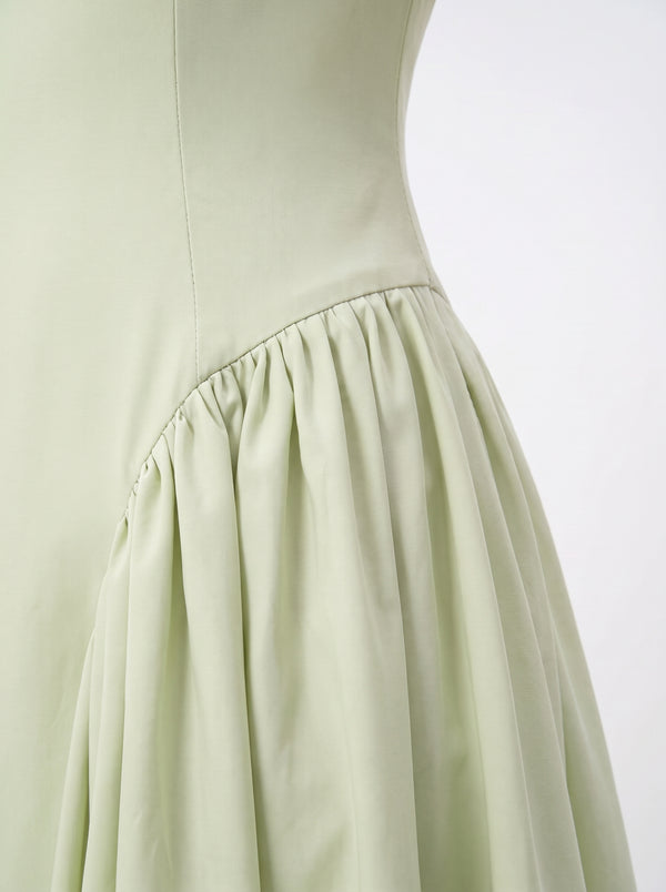 La Robe Céladon — Robe Halter Longue Plissée