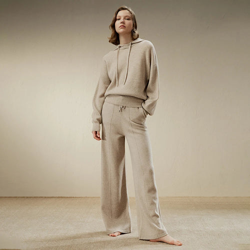 Pantalon Large Femme en  Cachemire – Élégance Décontractée et Confort Absolu