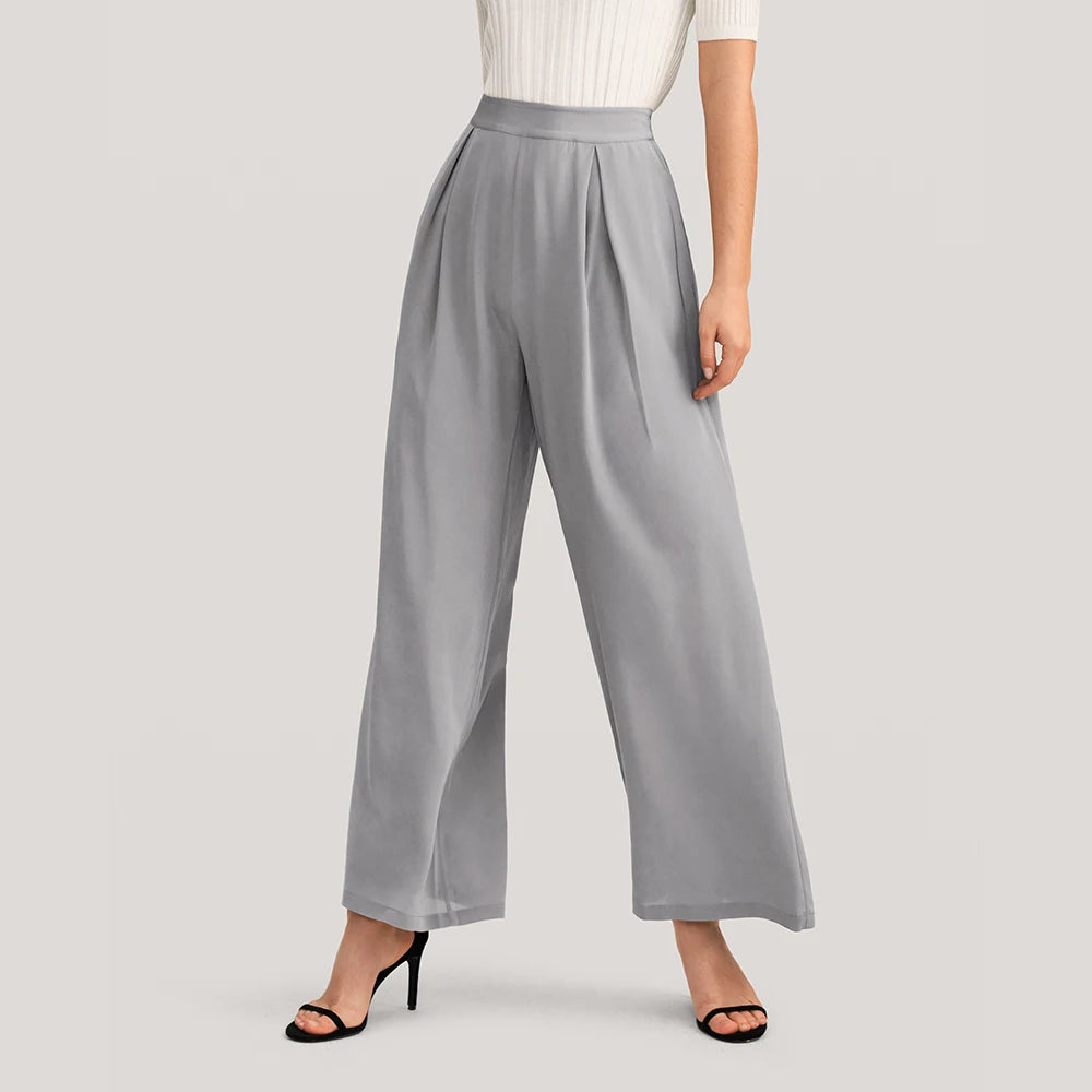 Pantalon Large en Soie Pure – Légèreté et Élégance Incomparables