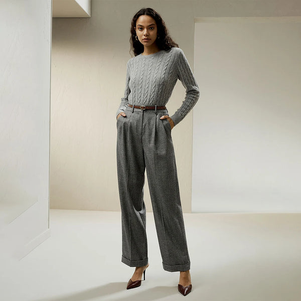 Pull Câble en Laine & Cachemire – Épure Classique au Chic Moderne