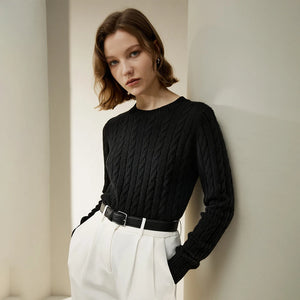 Pull Câble en Laine & Cachemire – Épure Classique au Chic Moderne
