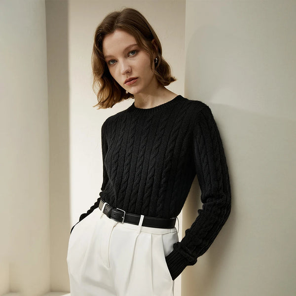 Pull Câble en Laine & Cachemire – Épure Classique au Chic Moderne