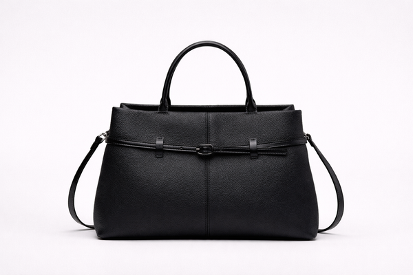 Sac Cabas Structuré en Cuir Véritable – Élégance Business pour Femme Moderne