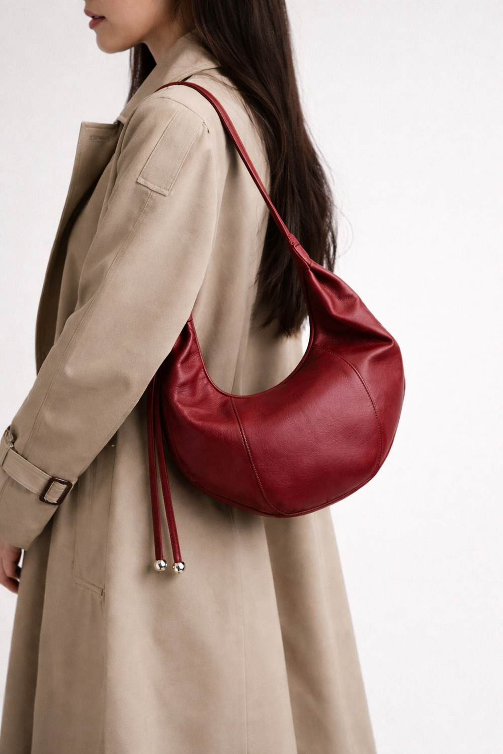 Sac Épaule Souple en Cuir Véritable – Hobo Chic Minimaliste avec Finitions Artisanales