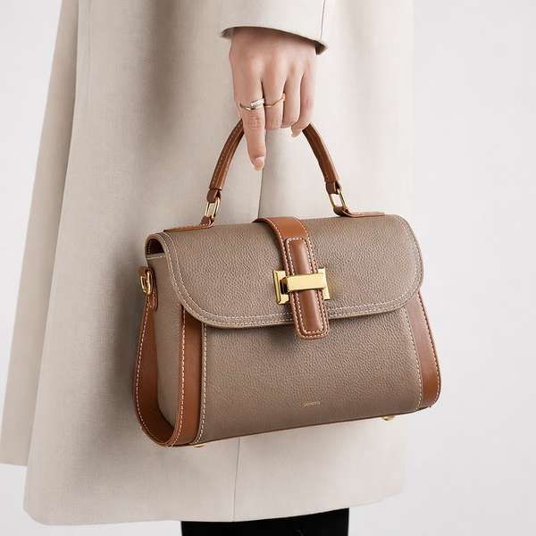 Sac à Main Tricolore en Cuir Véritable Togo – Élégance et Polyvalence Moderne
