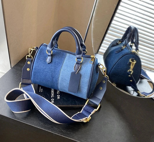 Sac à Main Patchwork en Denim