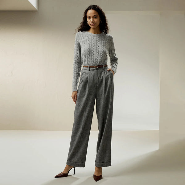 Pull Câble en Laine & Cachemire – Épure Classique au Chic Moderne